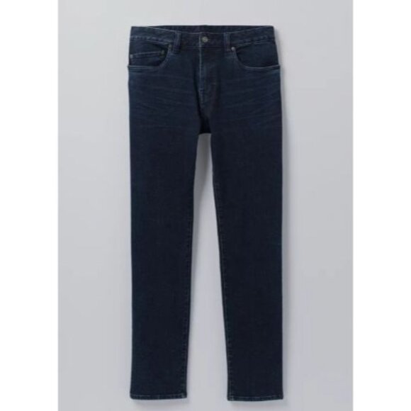 PrAna Hillgard Jean Dark Ozone Wash Mens 42/34 Standard Straight Whiskered NWT - Picture 3 of 4